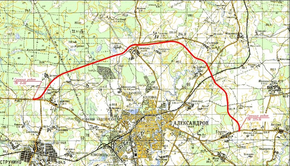 Дорога через александровку. Проект объездной дороги вокруг Александрова Владимирской. Объездная дорога Александров план. План объездной дороги Киржач. Проект объездной дороги Киржач.